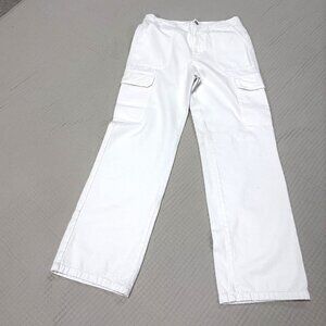 ZARA White Cargo Pants, Sz 6, NWOT